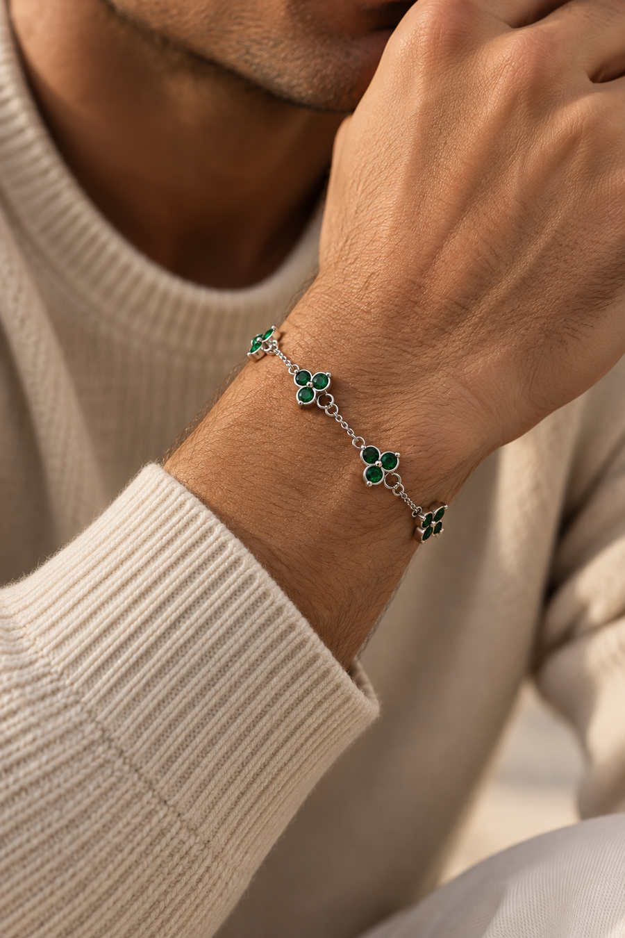 The Fortuna Green/Silver Bracelet