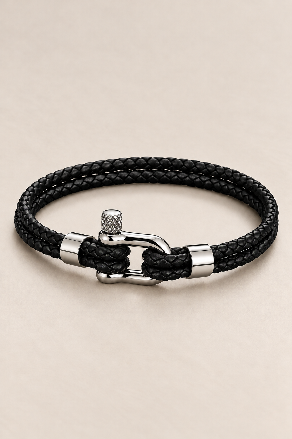The Anchor Black/Silver Bracelet