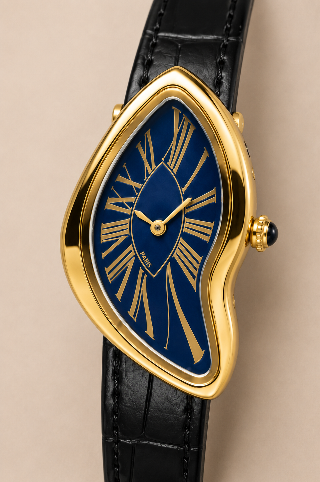 Die Mirage-Uhr in Schwarz/Blau/Gold