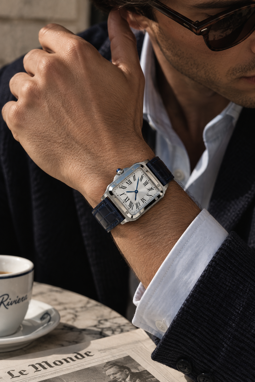 Die Prestige-Armbanduhr in Navy/Silber