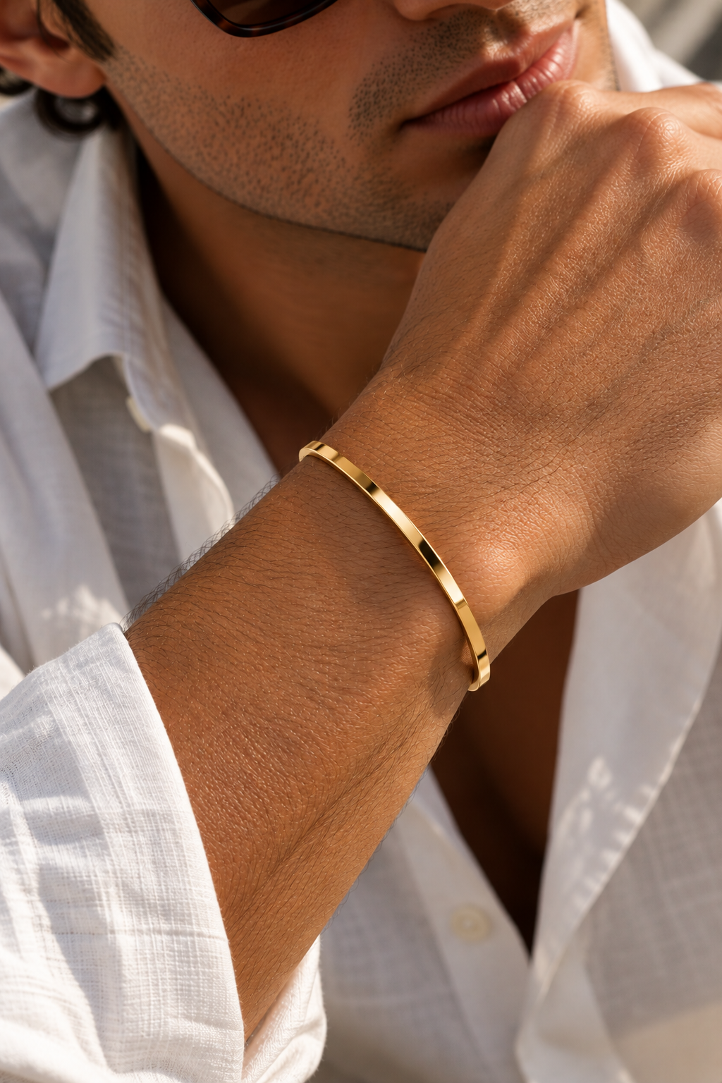 Das Capri Slim Flat Goldarmband