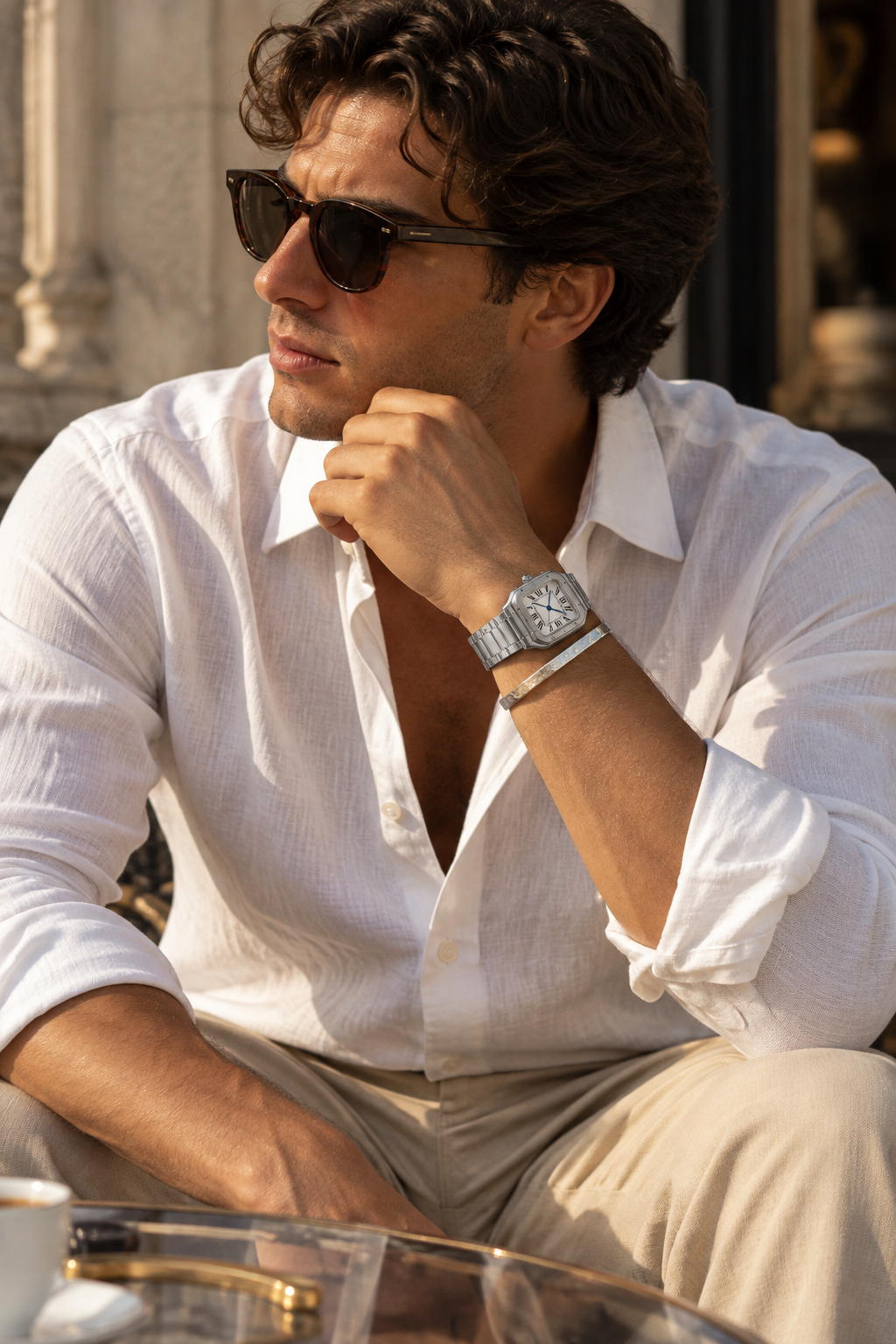 Le bracelet Monaco noir et or