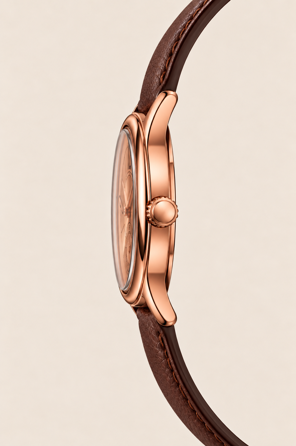 Die Heritage-Uhr in Braun/Roségold