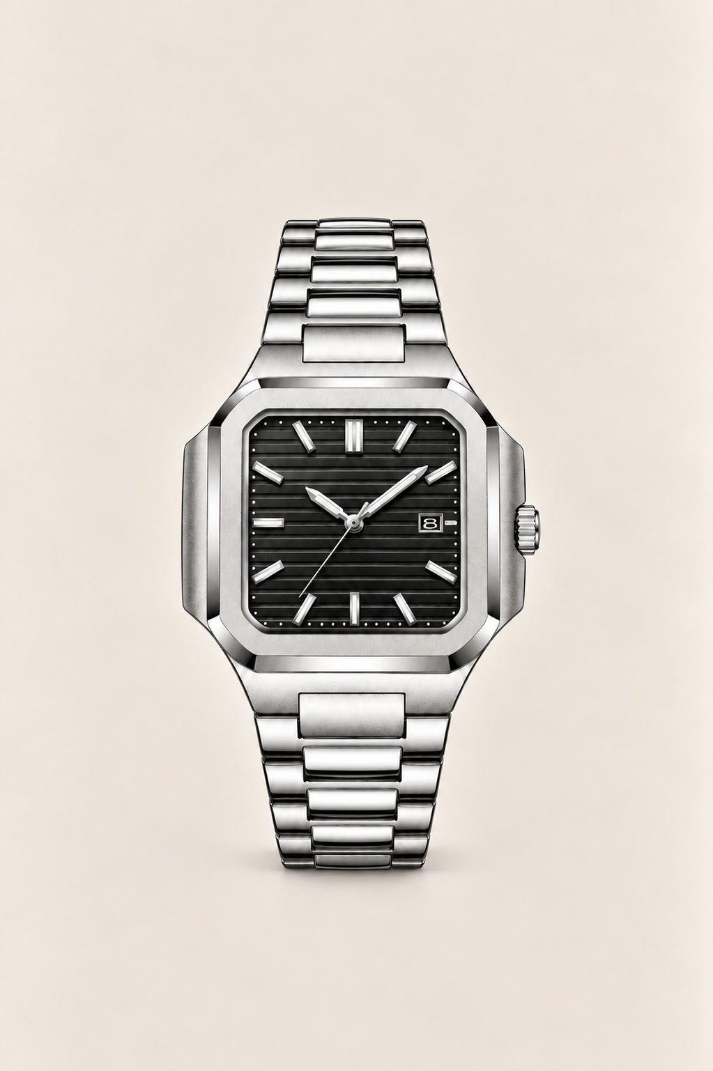 Die Capri Uhr Silber/Schwarz