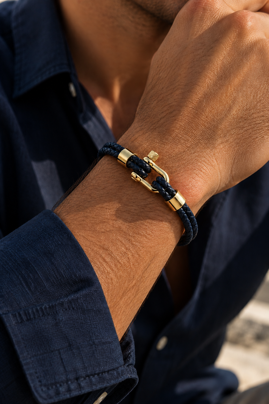 The Riviera Light Blue Rose Gold Bracelet