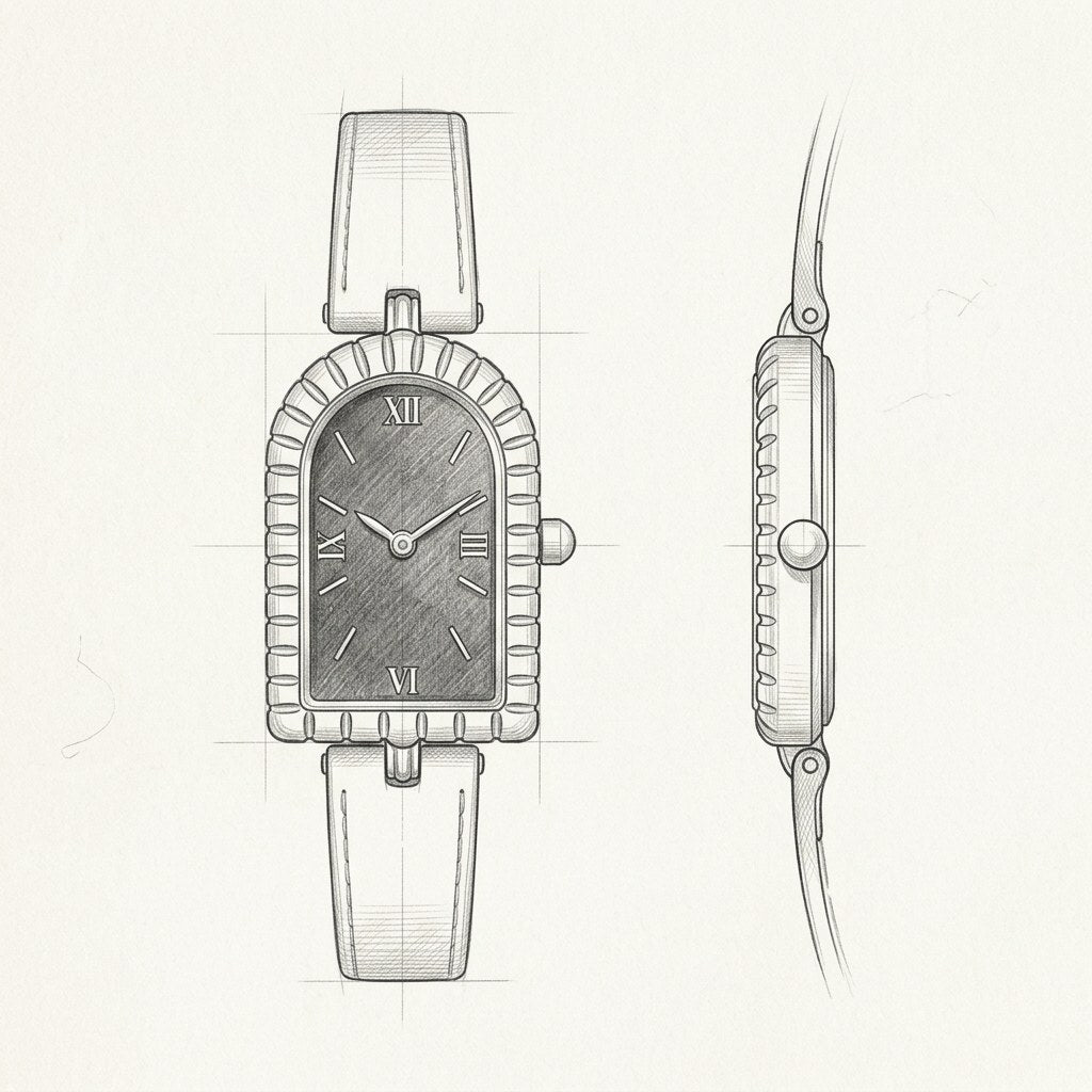 Dibujo técnico · The Amalfi Full Gold/Black Watch