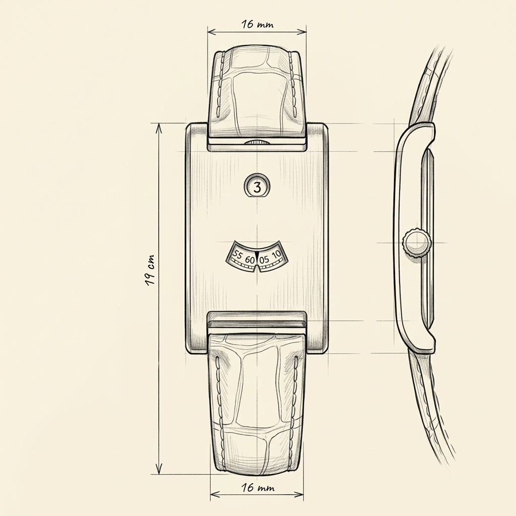 Dibujo técnico · The Dolcevita Total Silver Watch