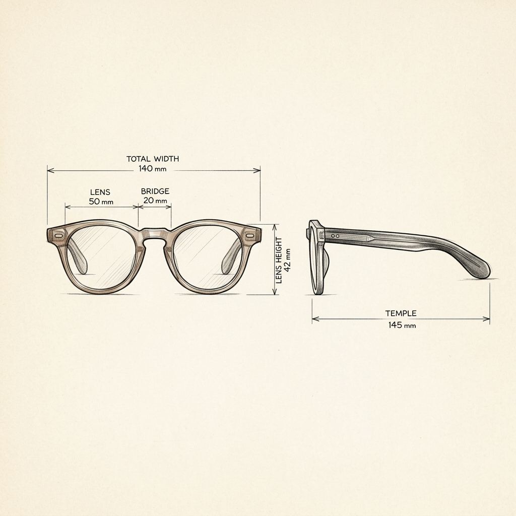 Technische Zeichnung · The Positano Clear Brown Sunglasses