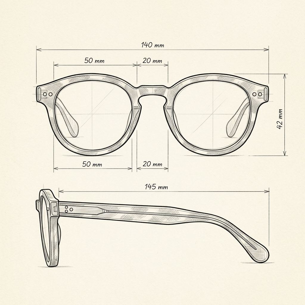 Technische Zeichnung · The Positano Tortoise Sunglasses