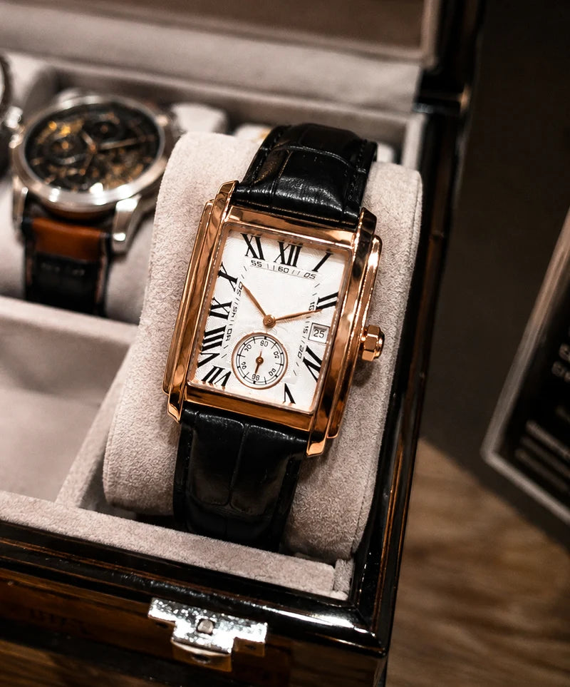 The Amalfi Black Rose Gold Watch